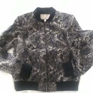 Banana republic snakeprint bomber jacket